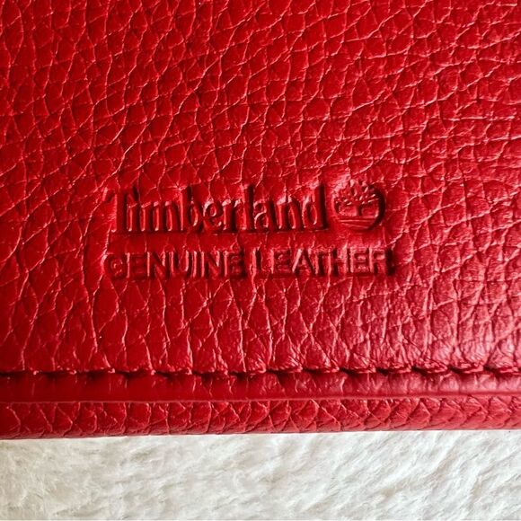 Timberland Leather RFID Flap Wallet Clutch Organizer, Cherry (Pebble) - Picture 13 of 16